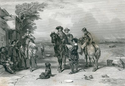 O rei em sua viagem aos escoceses, gravado por Frederico. T. Heath, 1844 de English School