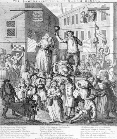 A Lamentável Queda de Madame Genebra, 1736 de English School