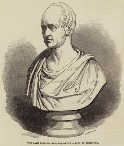 O falecido John Walter, Esquire, de um Busto em Bearwood (gravura) de English School