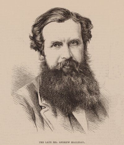 O falecido Sr. Andrew Halliday (gravura) de English School