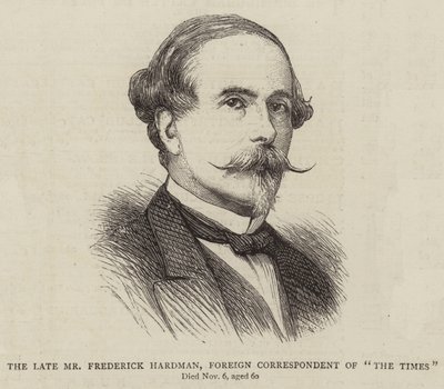 O falecido Sr. Frederick Hardman, correspondente estrangeiro do "The Times" (gravura) de English School