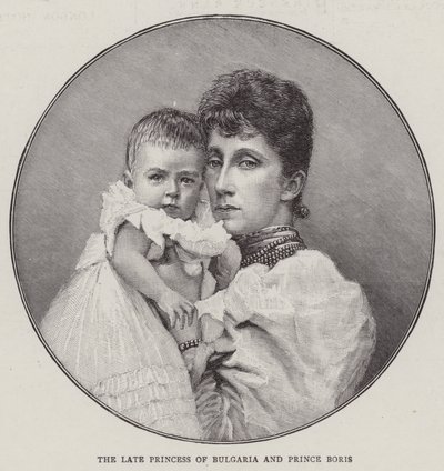 A Princesa da Bulgária e o Príncipe Boris (gravura) de English School