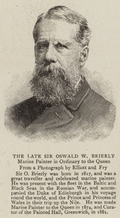 The Late Sir Oswald W Brierly (gravura) de English School