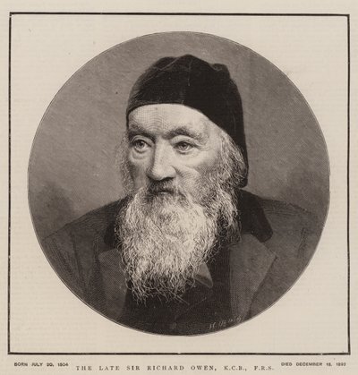 O falecido Sir Richard Owen, KCB, FRS (gravura) de English School