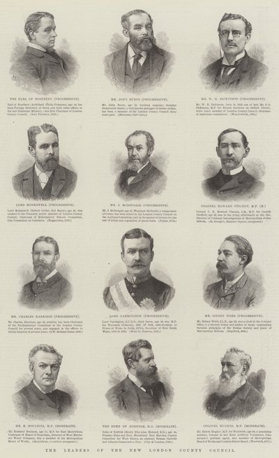 The Leaders of the New London County Council (gravura) de English School