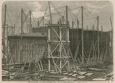 O Leviatã durante sua construção de English School