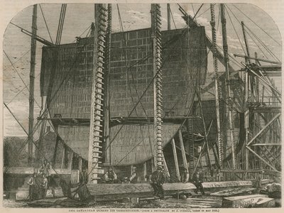 O Leviatã durante sua construção de English School