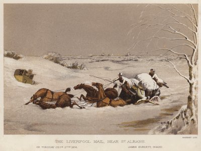 O correio de Liverpool, perto de St Albans (cor litho) de English School