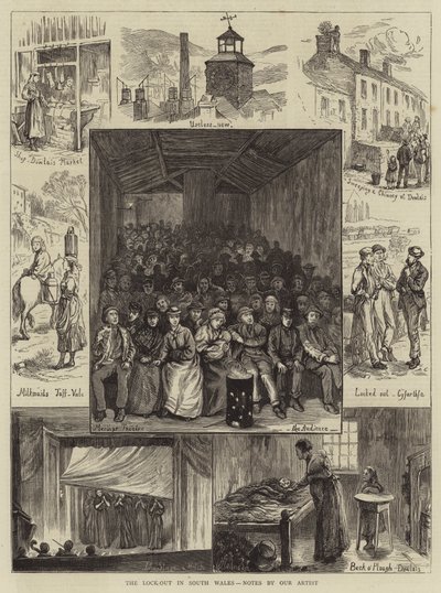 The Lock-Out in South Wales, Notes by our Artist (gravura) de English School