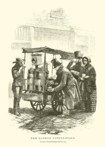 A banca de café de Londres (gravura) de English School