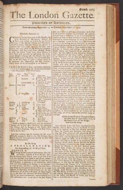 The London Gazette, edição 5573, página 1 de English School