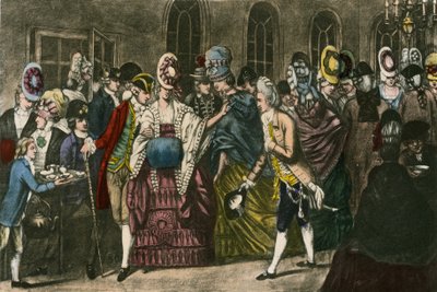 O Quarto Longo em Bagnigge Wells no auge da popularidade da moda em 1772 de English School