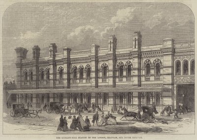 A Estação Ludgate-Hill de Londres, Chatham e Dover Railway (gravura) de English School