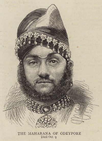 O Maharana de Odeypore (gravura) de English School