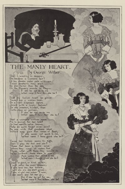 The Manly Heart, de George Wither (litho) de English School