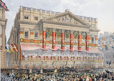The Mansion House, 7 de março de 1863, de Um Memorial do Casamento de Eduardo VII e Alexandra da Dinamarca, pub. 1864 de English School
