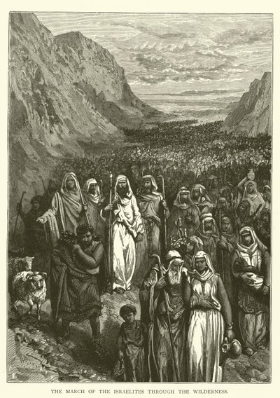 A Marcha dos Israelitas pelo deserto (gravura) de English School