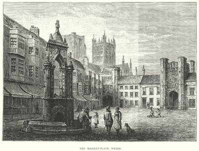 A Praça do Mercado, Wells (gravura) de English School