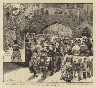O "Mercado Medieval" em Knightsbridge para o Benefício do Colégio de Formação de Professores de Surdos em Ealing de English School
