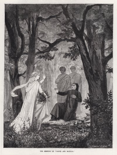 O Encontro de "Dante e Matilda" (gravura) de English School