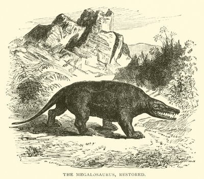 O Megalossauro, restaurado (gravura) de English School