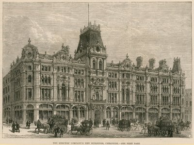 Os novos edifícios da Mercers Companys, Cheapside, Londres de English School