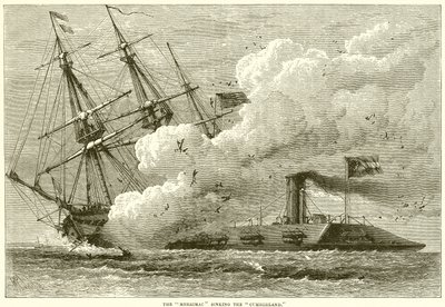 O Merrimac afundando o Cumberland de English School