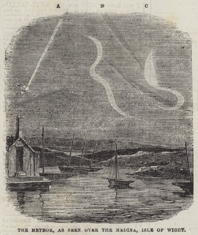 O Meteoro, como visto sobre a Medina, Ilha de Wight (gravura) de English School