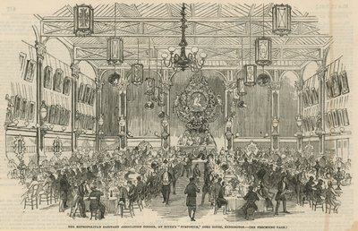 Jantar da Associação Sanitária Metropolitana no Simpósio Soyers, Gore House, Kensington de English School