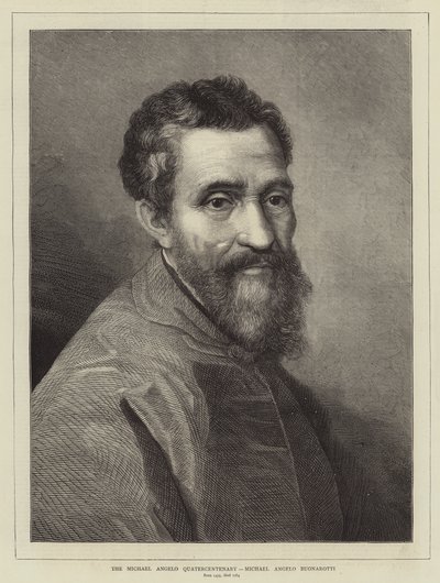 O Quatercentenário de Michael Angelo, Michael Angelo Buonarotti (gravura) de English School