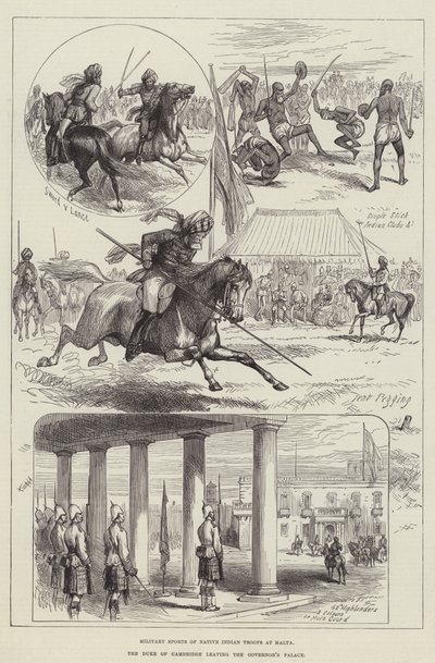 The Military in Malta (gravura) de English School
