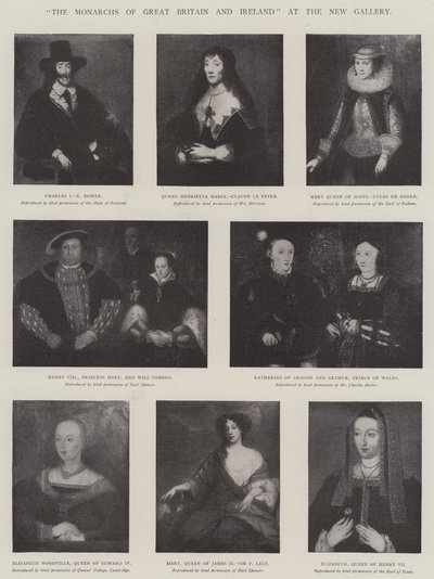 "The Monarchs of Great Britain and Ireland" na New Gallery (litho) de English School