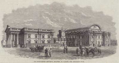 O Edifício Montgomery Memorial em Lahore (gravura) de English School