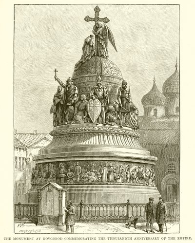 O Monumento de Novgorod Comemorativo do Milésimo Aniversário do Império, 1862 de English School
