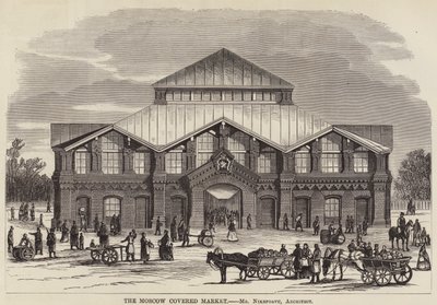 O Mercado Coberto de Moscovo (gravura) de English School