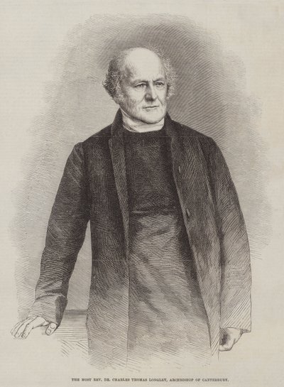 O Reverendíssimo Dr. Charles Thomas Longley, Arcebispo de Canterbury (gravura) de English School