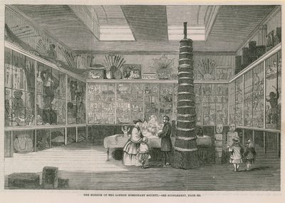 O Museu da London Missionary Society, na Bloomfield Street, publicado no Illustrated London News, 25 de junho de 1859 de English School