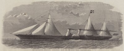 O Novo Clipper Navio a Vapor "Ly-Ee-Moon", construído para o comércio do ópio (gravura) de English School