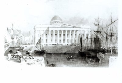A Nova Alfândega, Liverpool, c.1830 de English School