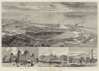 O Novo Porto e as Docas de Calais (gravura) de English School