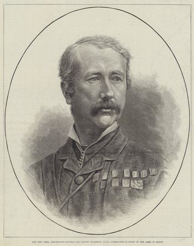 O Novo Par, Tenente-General Sir Garnet Wolseley, GCB, Comandante-em-Chefe do Exército no Egipto (gravação) de English School