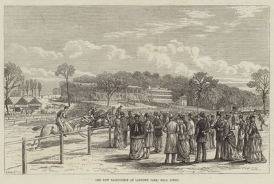O Novo Racecourse no Sandown Park, perto de Esher (gravura) de English School