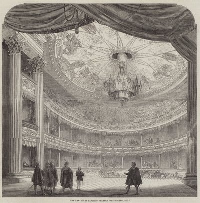 O Novo Teatro do Pavilhão Real, Whitechapel-Road (gravura) de English School