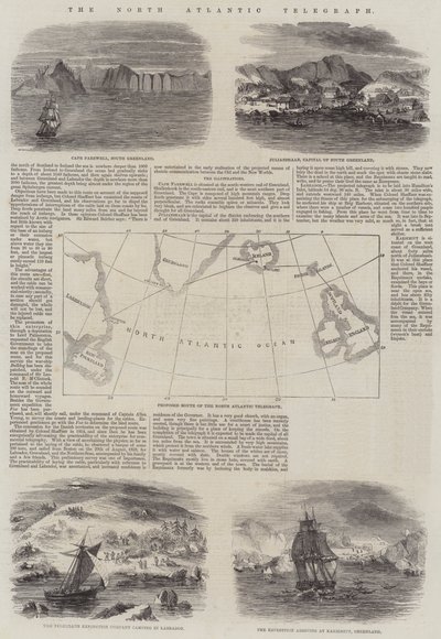 The North Atlantic Telegraph (gravura) de English School