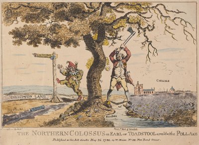 O Colosso do Norte ou Conde de Sapotilha, pub. 1786 (gravura colorida à mão) de English School