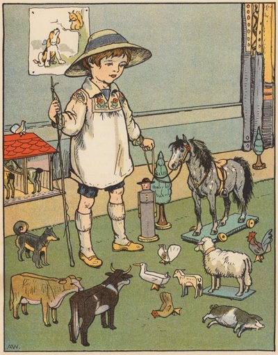 Os animais do viveiro (litografia a cores) de English School