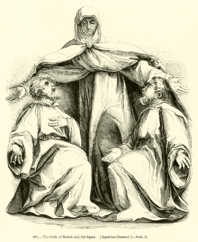 O Juramento de Rahab e os Espiões, Agostino Carracci, Joshua ii (gravura) de English School
