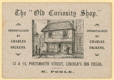 A antiga loja de curiosidades, a Portsmouth Street, a Lincolns Inn Fields, em Londres; Revendedor de Papel Reciclado Poole de English School