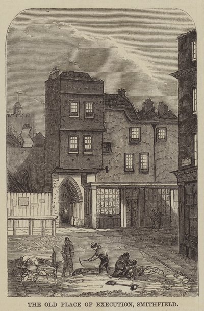 The Old Place of Execution, Smithfield (gravura) de English School