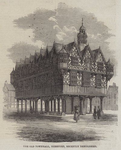 A antiga Câmara Municipal de Hereford, recentemente demolida (gravação) de English School